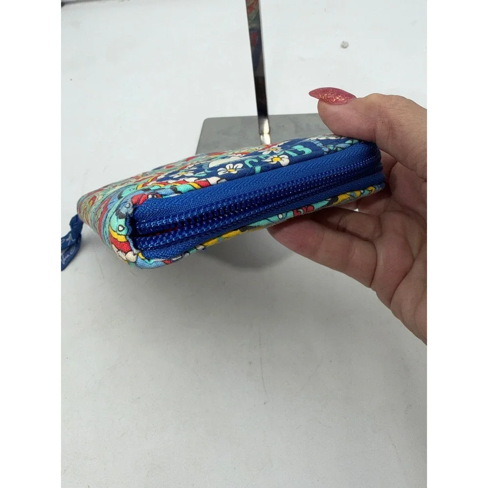 Vera Bradley Quilted Cotton Zip Around Wallet Retired Marina Paisley Print - Picture 9 of 10